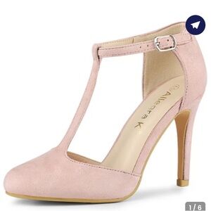 Allegra K dust pink T-Strap Heels